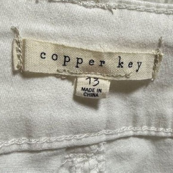 Copper Key White Denim Stretch Cotton Shorts Fringe Fray Hem - Picture 11 of 12